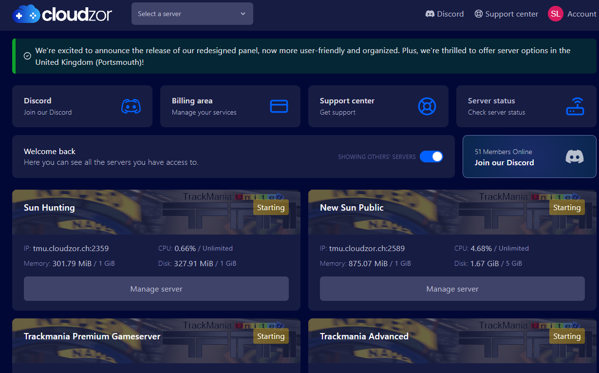 Trackmania Server Dashboard